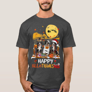 Bernese Mountain Happy Hallothanksmas Halloween Th T-Shirt