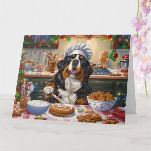 Bernese Mountain Holiday Baking: Festive Christmas Card