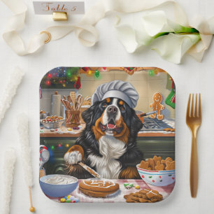 Bernese Mountain Holiday Baking: Festive Christmas Paper Plates