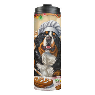 Bernese Mountain Holiday Baking: Festive Christmas Thermal Tumbler