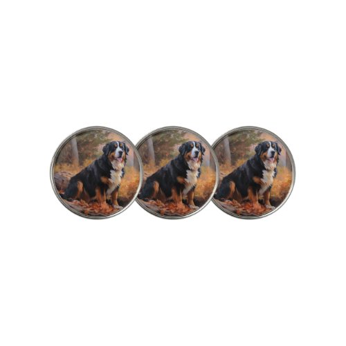 Bernese Mountain in Autumn Leaves Fall Inspire  Golf Ball Marker