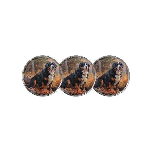 Bernese Mountain in Autumn Leaves Fall Inspire  Golf Ball Marker (3 Up)
