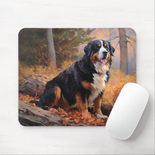 Bernese Mountain in Autumn Leaves Fall Inspire  Mouse Pad