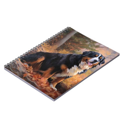 Bernese Mountain in Autumn Leaves Fall Inspire  Notebook