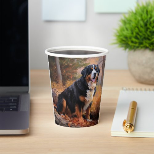 Bernese Mountain in Autumn Leaves Fall Inspire  Paper Cups