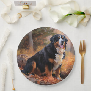 Bernese Mountain in Autumn Leaves Fall Inspire  Paper Plates