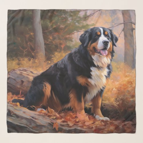Bernese Mountain in Autumn Leaves Fall Inspire  Scarf