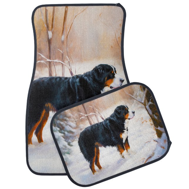 Bernese Mountain Let It Snow Christmas  Car Floor Mat (Set)