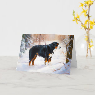 Bernese Mountain Let It Snow Christmas Card