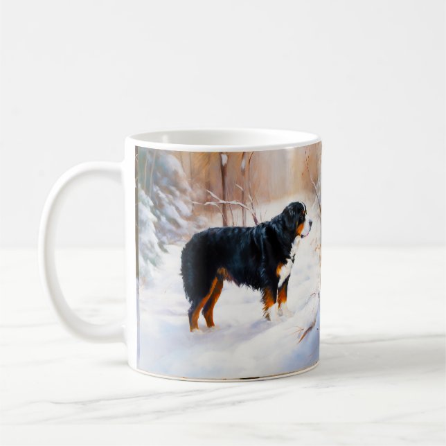 Bernese Mountain Let It Snow Christmas  Coffee Mug (Left)