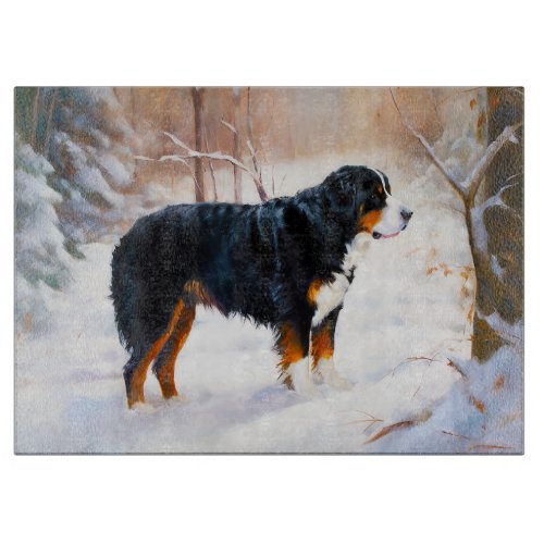 Bernese Mountain Let It Snow Christmas  Cutting Board