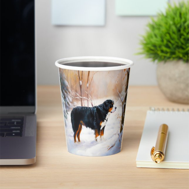 Bernese Mountain Let It Snow Christmas  Paper Cups (Insitu)