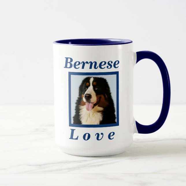 Bernese Mountain Love Dog Gift for Her Him Coffee Mug (Right)