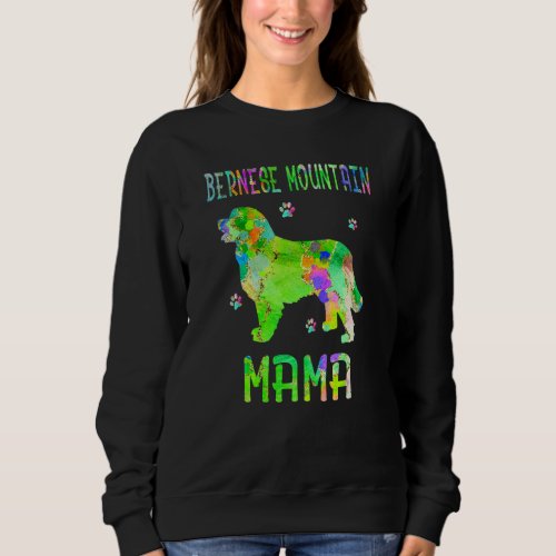 Bernese Mountain Mama Colorful Dog Mom Sweatshirt