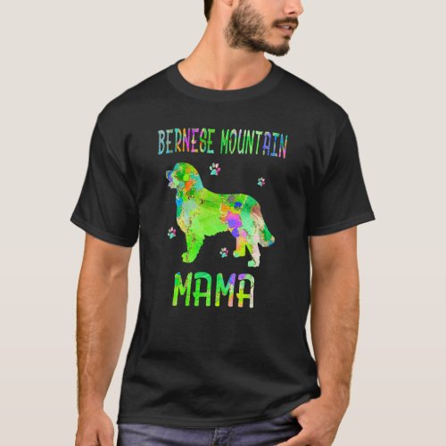 Bernese Mountain Mama Colorful Dog Mom T_Shirt