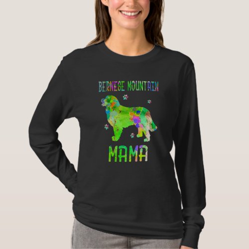 Bernese Mountain Mama Colorful Dog Mom T_Shirt