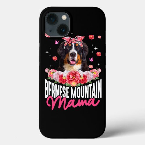Bernese Mountain Mama Flower Bandana Dog Lover Mot iPhone 13 Case