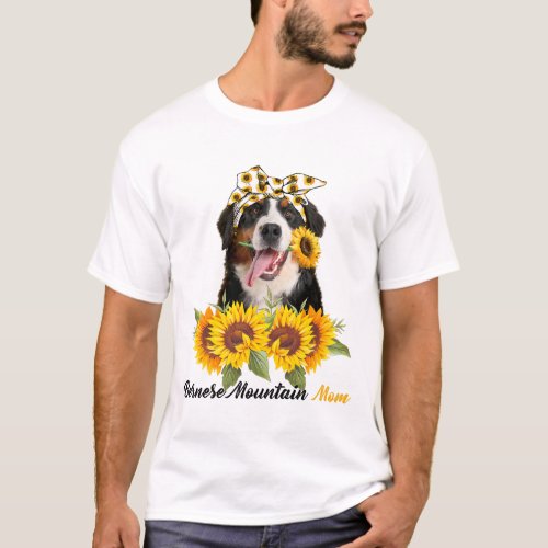 Bernese Mountain Mom Sunflower Summer Dog Mom Mama T_Shirt