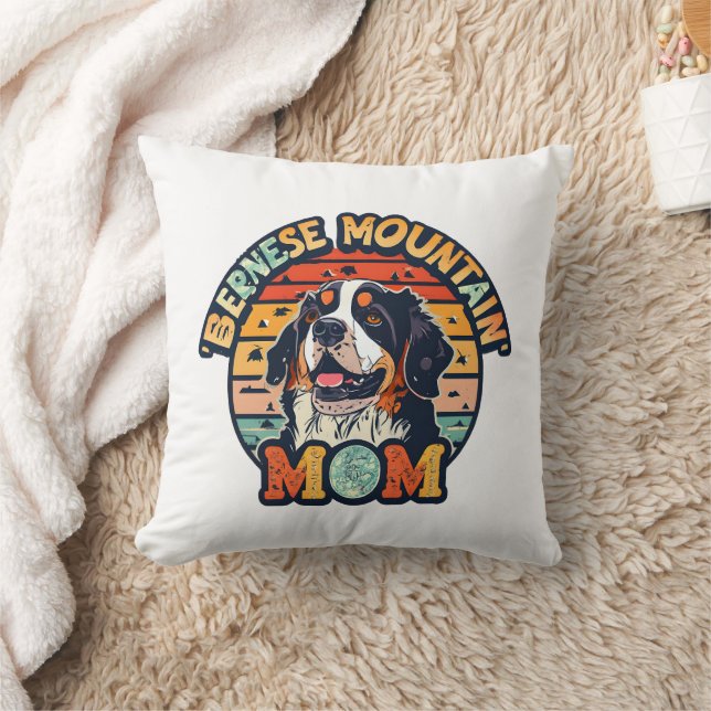 Bernese Mountain Mom: Where Love and Style Collide Throw Pillow (Blanket)