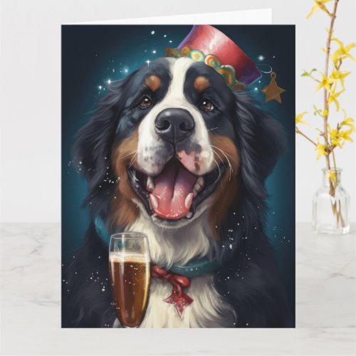 Bernese Mountain New Year Card