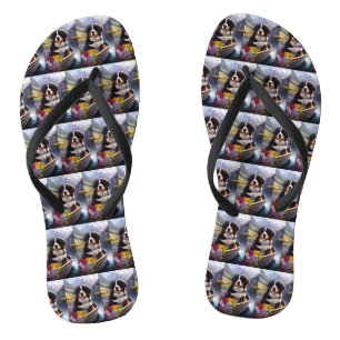 Bernese Mountain on a Paddle: A Scenic Adventure Flip Flops