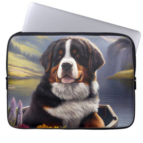 Bernese Mountain on a Paddle A Scenic Adventure Laptop Sleeve