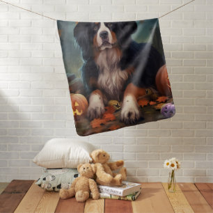 Bernese Mountain Pumpkins Halloween Scary Baby Blanket