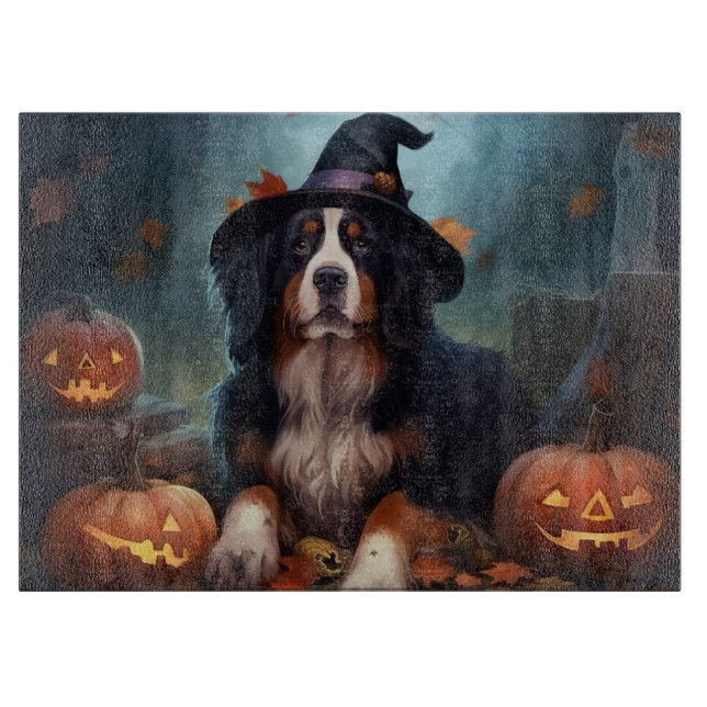 Bernese Mountain Pumpkins Halloween Scary Cutting Board (Front)
