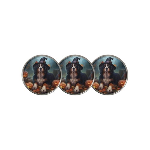 Bernese Mountain Pumpkins Halloween Scary Golf Ball Marker