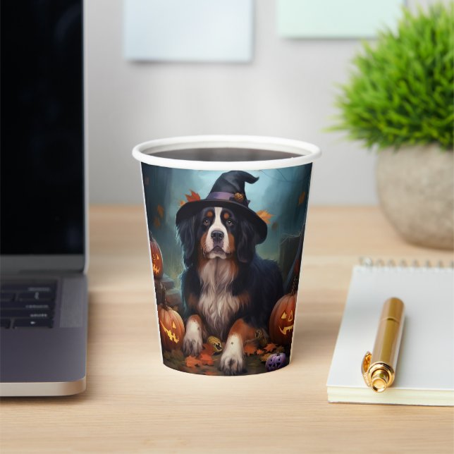 Bernese Mountain Pumpkins Halloween Scary Paper Cups (Insitu)