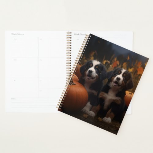 Bernese Mountain Puppy Autumn Delight Pumpkin Planner