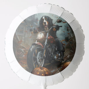 Bernese Mountain Riding Motorcycle Halloween Scary Balloon