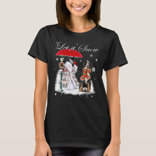 Bernese Mountain Santa Dog Christmas Snowman Xmas T-Shirt