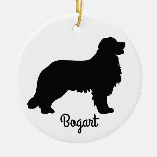 Bernese Mountain Silhouette Ceramic Ornament (Front)