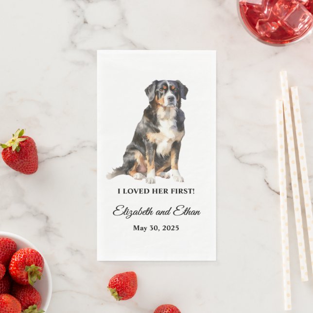 Bernese Mountain Wedding Paper Guest Towels (Insitu)