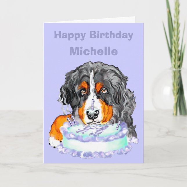 Bernese Mt Dog Birthday CUSTOMIZE Card (Front)