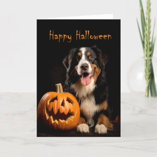 Bernese Mt. Dog Halloween Card