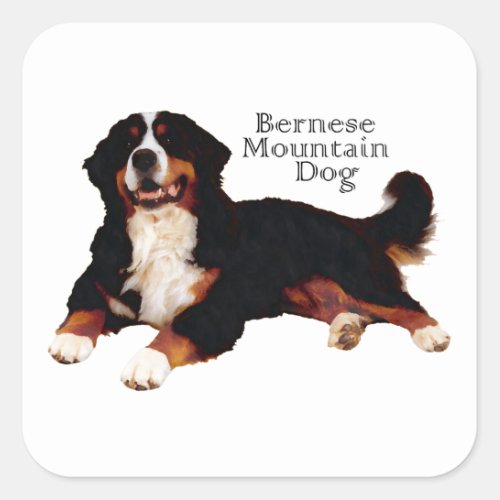 BERNESE Mt Dog Square Sticker