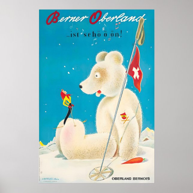 Bernese Oberland Switzerland Winter Ski Poster (Front)