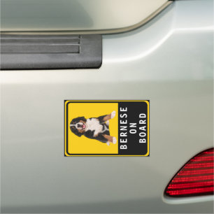 Bernese on Board Car Magnet