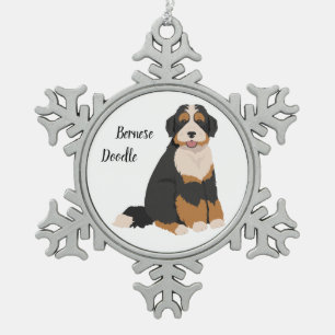 Bernese Poodle mix, Bernedoodle Christmas Ornament