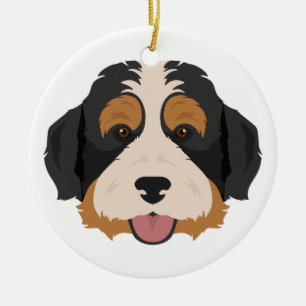 Bernese Poodle mix, Bernedoodle Christmas Ornament