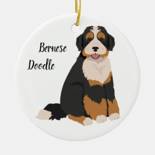 Bernese Poodle mix, Bernedoodle Christmas Ornament