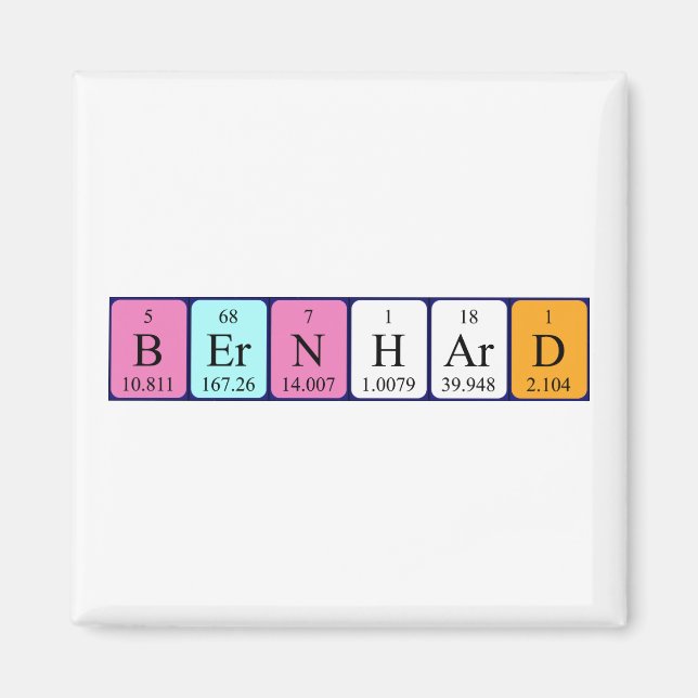 Bernhard periodic table name magnet (Front)