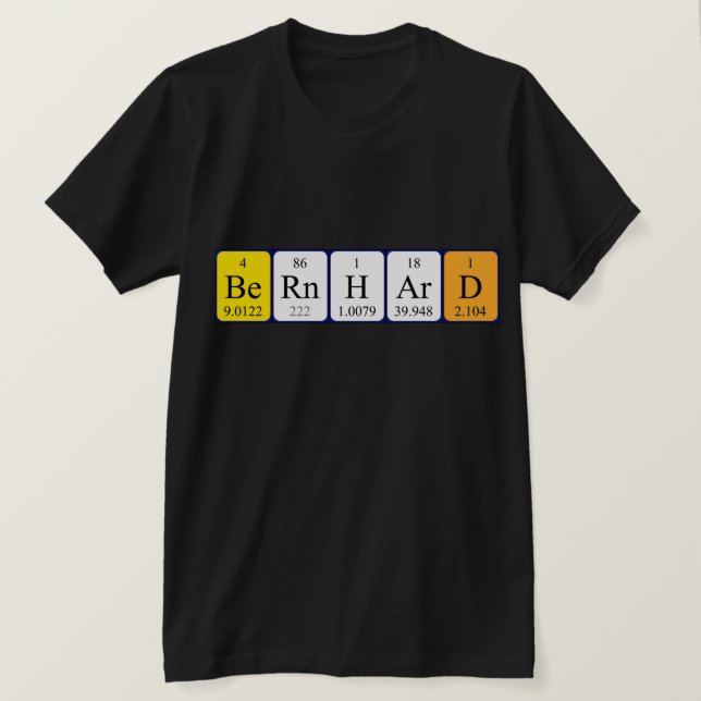 Bernhard periodic table name shirt (Design Front)