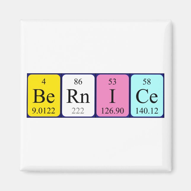 Bernice periodic table name magnet (Front)