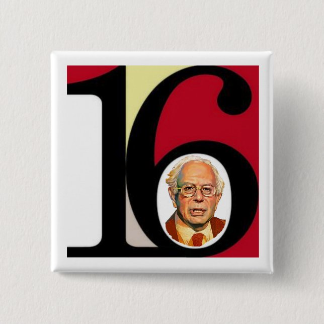 Bernie '16 pinback button (Front)