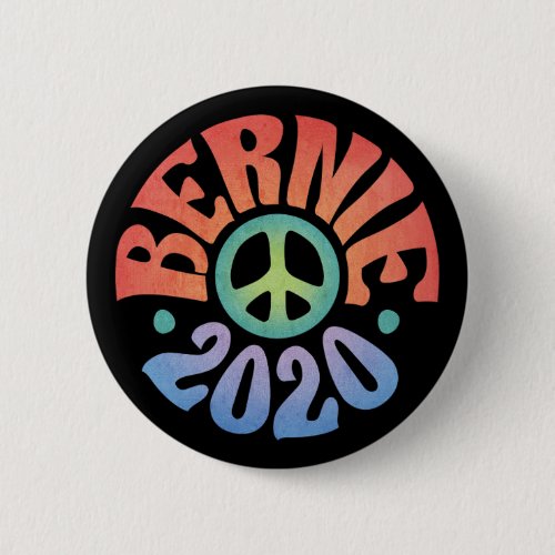 Bernie 2020 Peace Hippie Button Bernie 2020 Peace Hippie Button