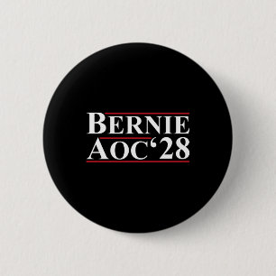 Bernie Aoc 2028 Bernie Sanders Alexandria Cortez P Button