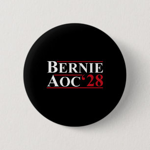 Bernie Aoc 2028 Bernie Sanders Alexandria Cortez P Button
